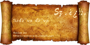 Száva Éva névjegykártya